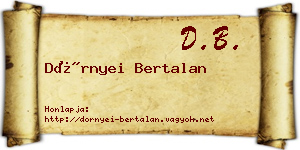 Dörnyei Bertalan névjegykártya